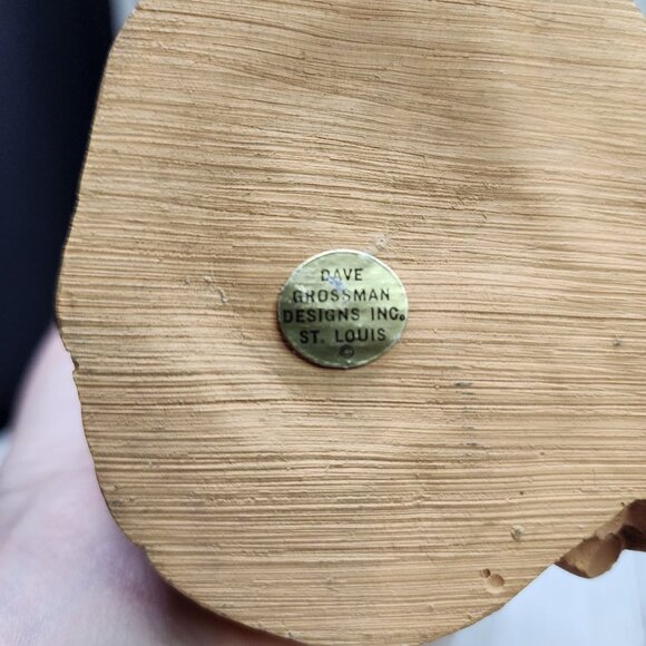 Vintage Dave Grossman Clay Sculpture Figurine Girl with Bunny Rabbit 8'' Tall - Picture 6 of 8